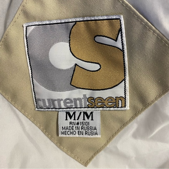 Current Seen Men’s Jacket Beige Blue White Striped ColorBlock Size Medium - Picture 5 of 5